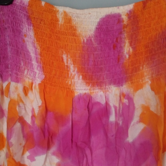 Fun Summer Skirt Floral with Back Front Ties Shirring waist - Picture 4 of 5